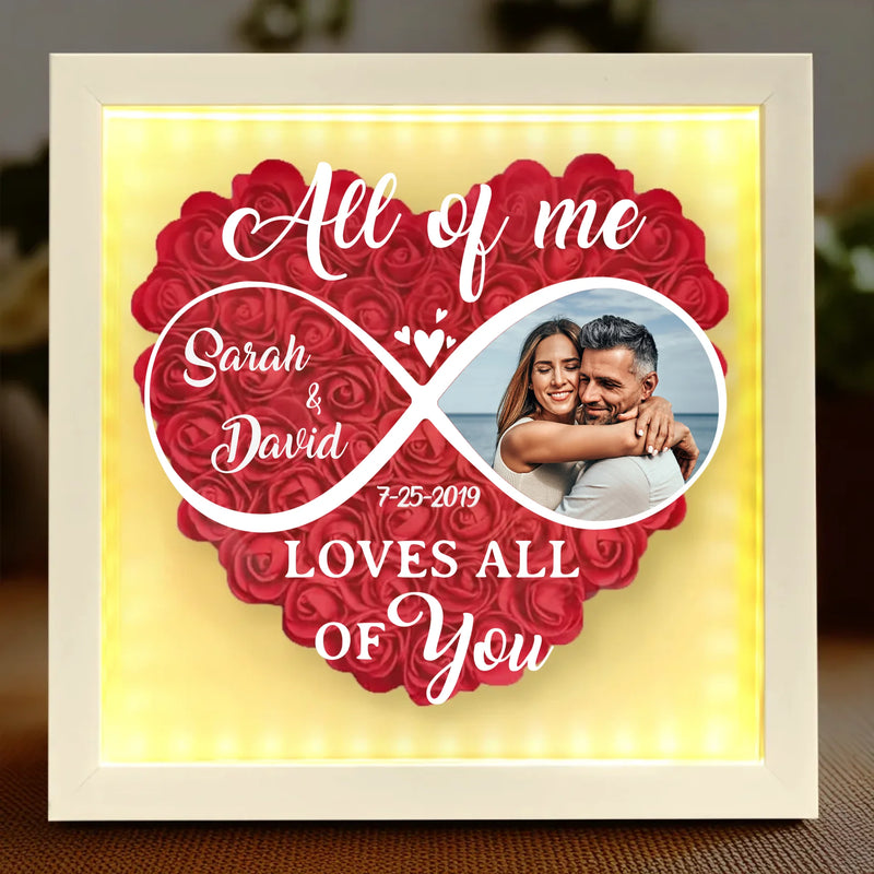 Custom Photo Holding Hands Through Every Season - Couple Personalized Custom Flower Shadow Box With LED - Gift For Husband Wife, Anniversary