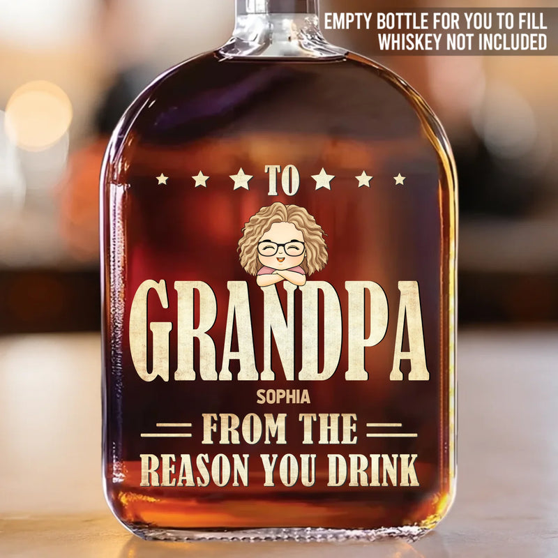 From The Reasons You Drink - Family Personalized Custom Whiskey Bottle - Father's Day, Gift For Dad, Grandpa