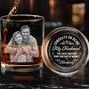 Custom Photo Cheers To The Man Who Won The Jackpot - Couple Personalized Custom Whiskey Glass With Bottom And Side Engraving - Gift For Husband Wife, Anniversary