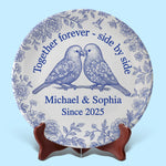 Forever Starts Here - Couple Personalized Custom Ceramic Plate - Gift For Couple, Husband, Wife