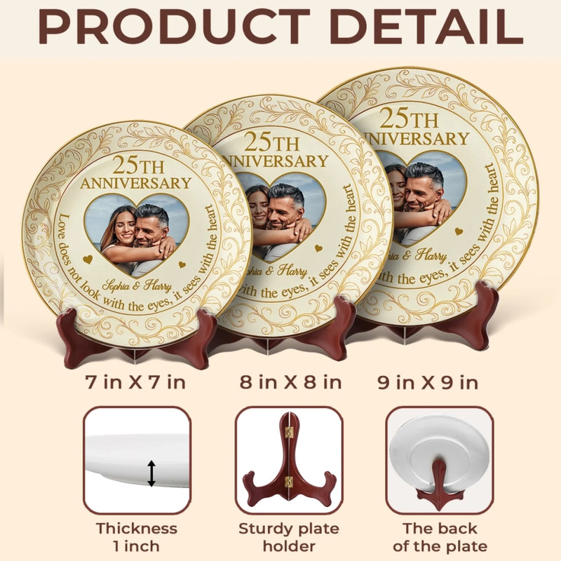 Custom Photo A Love That Lasts - Couple Personalized Custom Ceramic Plate - Gift For Husband Wife, Anniversary