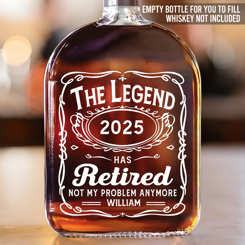Living The Retired Life - Coworker Personalized Custom Whiskey Bottle - Appreciation, Retirement Gift For Coworkers, Work Friends, Colleagues
