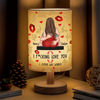 Our Love Comes With Positions - Couple Personalized Custom Linen Bedside Table Lamp - Gift For Husband Wife, Anniversary