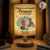 Custom Photo Butterfly Kisses From Heaven - Memorial Personalized Custom Linen Bedside Table Lamp - Sympathy Gift For Family Members
