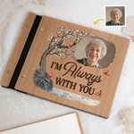 Custom Photo Time Passes, Love Remains - Memorial Personalized Custom Wooden Scrapbook - Sympathy Gift For Family