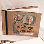Custom Photo Time Passes, Love Remains - Memorial Personalized Custom Wooden Scrapbook - Sympathy Gift For Family