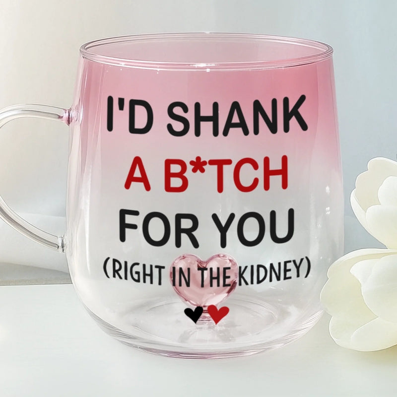 You Keep Me Sane - Bestie Personalized Custom Gradient Glass Mug - Gift For Best Friends, BFF, Sisters