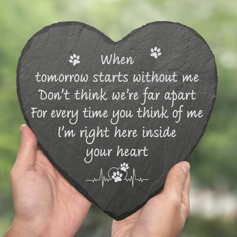 Still Loving You In Silence - Memorial Heart Shaped Stone With Stand - Sympathy Gift For Pet Owners, Pet Lovers