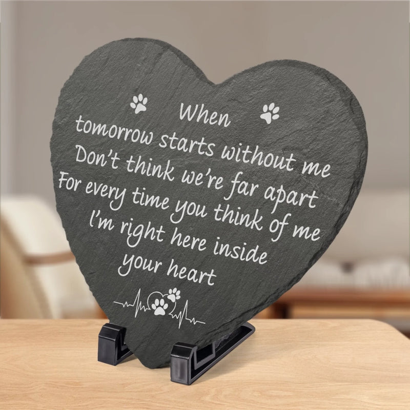 Still Loving You In Silence - Memorial Heart Shaped Stone With Stand - Sympathy Gift For Pet Owners, Pet Lovers