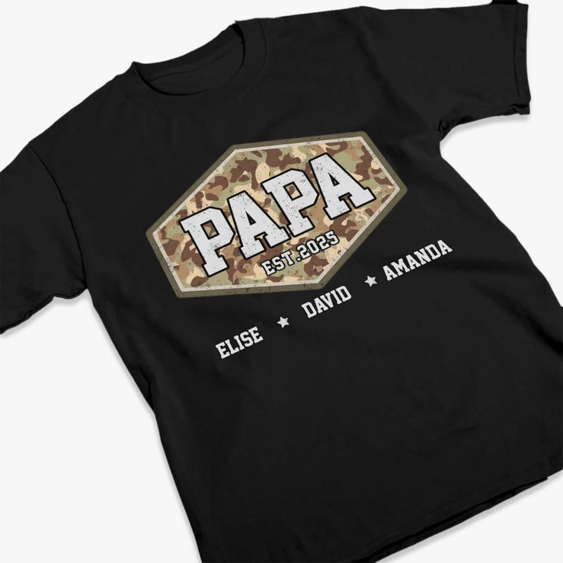 Papa, Mission Never Ends - Family Personalized Custom Unisex T-shirt, Premium T-shirt, Hoodie - 4th Of July, Gift For Dad, Grandpa