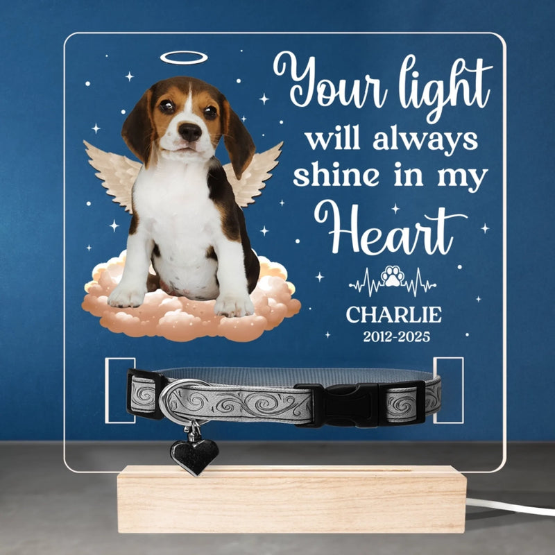 Custom Photo Forever My Angel - Memorial Personalized Custom Pet Loss Memorial Light - Sympathy Gift For Pet Owners, Pet Lovers