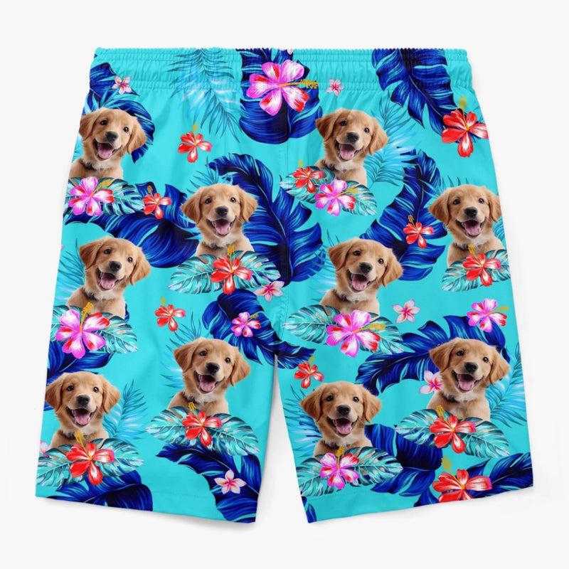 Custom Photo Paws Out, Sun's Out - Dog & Cat Personalized Custom Tropical Hawaiian Aloha Men Beach Shorts - Summer Vacation Gift For Pet Owners, Pet Lovers
