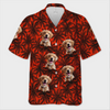 Custom Photo Paws And Palm Trees - Dog & Cat Personalized Custom Unisex Tropical Hawaiian Aloha Shirt - Summer Vacation Gift, Gift For Pet Owners, Pet Lovers