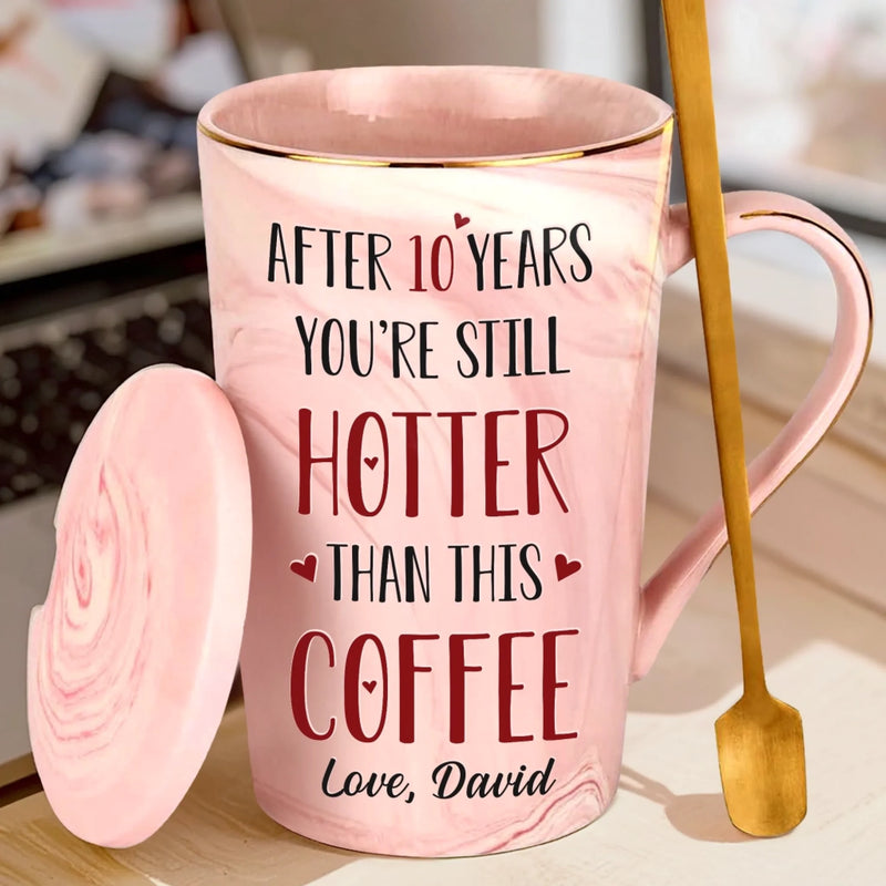 A Love That Never Fades - Couple Personalized Custom 14oz Marble Mug - Gift For Husband Wife, Anniversary