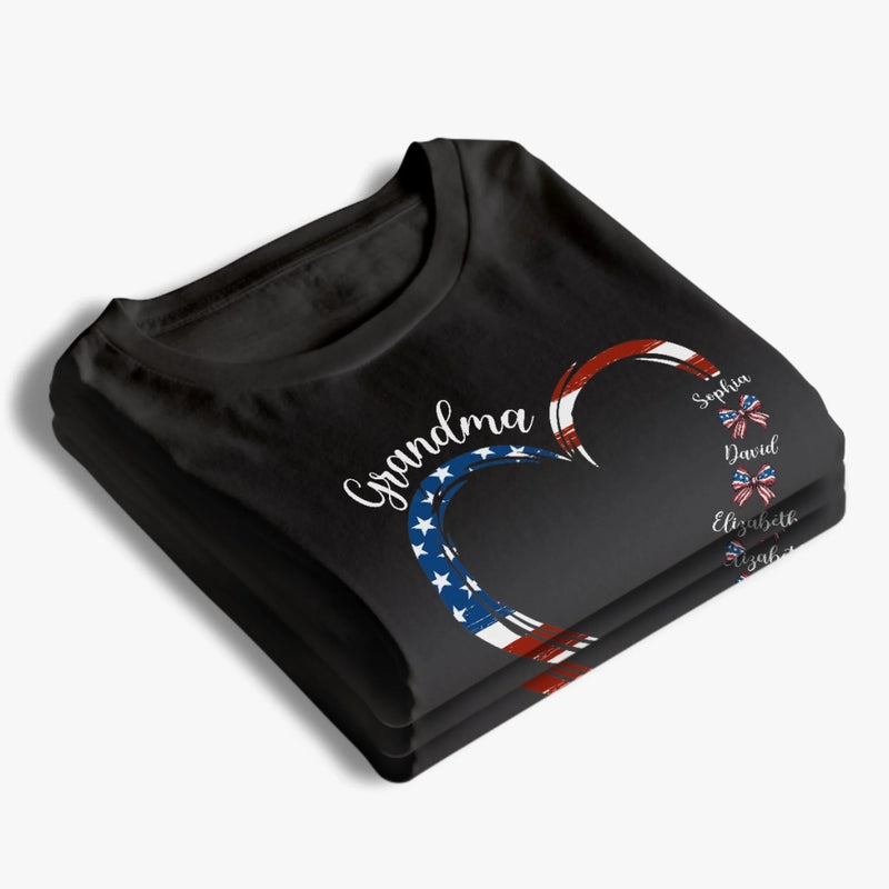 My Heart Belongs To These Little Patriots - Family Personalized Custom Unisex T-shirt, Premium T-shirt, Hoodie - 4th Of July, Gift For Mom, Grandma