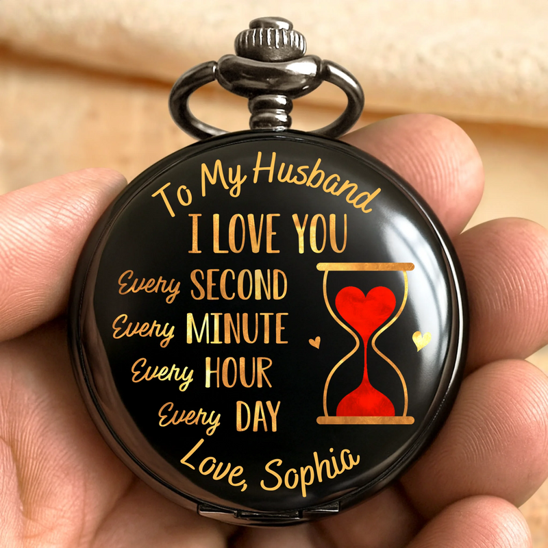 The Best Kind Of Magic Is Love - Couple Personalized Custom Pocket Watch - Gift For Husband Wife, Anniversary