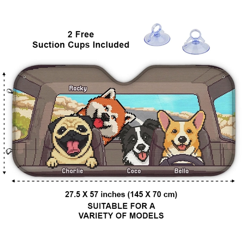 Buckle Up, It’s Bark Time - Dog Personalized Custom Auto Windshield Sunshade, Car Window Protector - Gift For Pet Owners, Pet Lovers