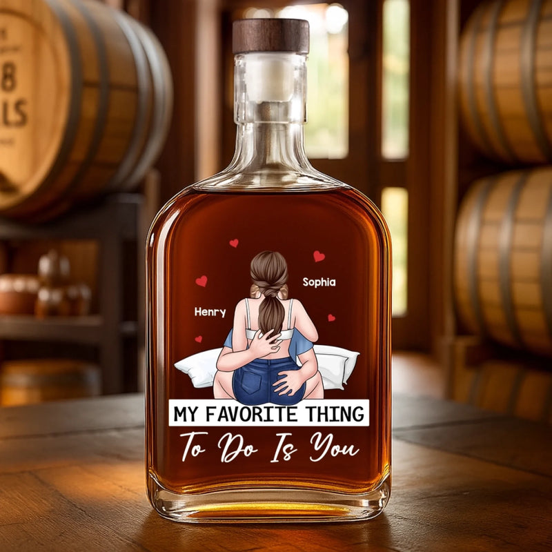 Lost In You, Found In Us - Couple Personalized Custom Whiskey Bottle - Gift For Husband Wife, Anniversary