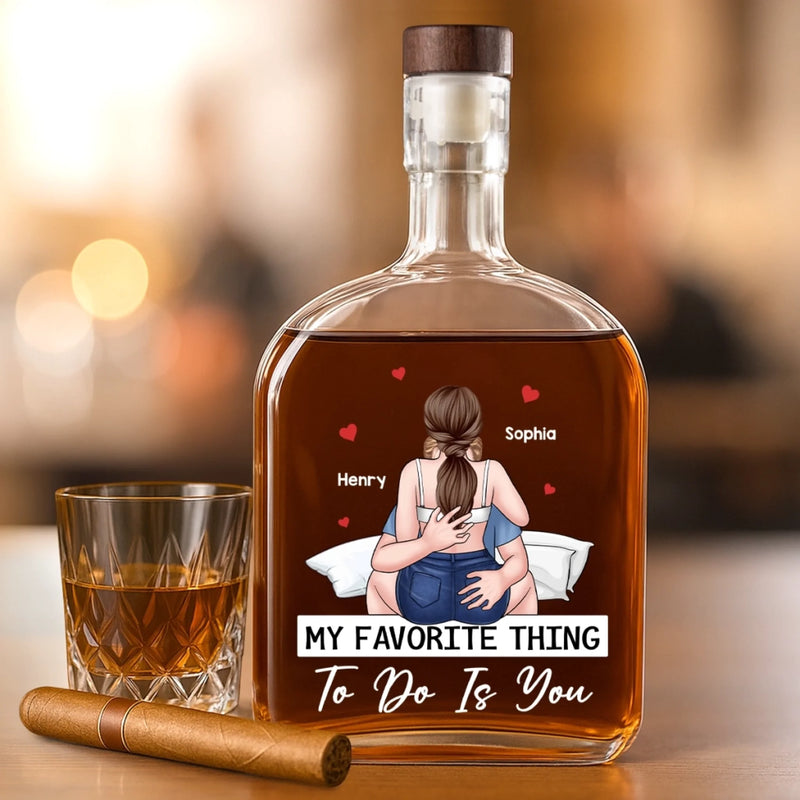 Lost In You, Found In Us - Couple Personalized Custom Whiskey Bottle - Gift For Husband Wife, Anniversary