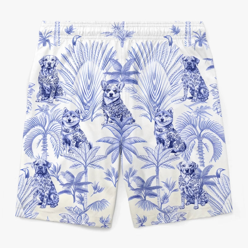 Stay Pawsitive, Stay Tropical - Dog Personalized Custom Tropical Hawaiian Aloha Men Beach Shorts - Summer Vacation Gift For Pet Owners, Pet Lovers