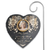 Custom Photo Always In My Heart - Memorial Personalized Memorial Garden Slate & Hook - Sympathy Gift For Family Members