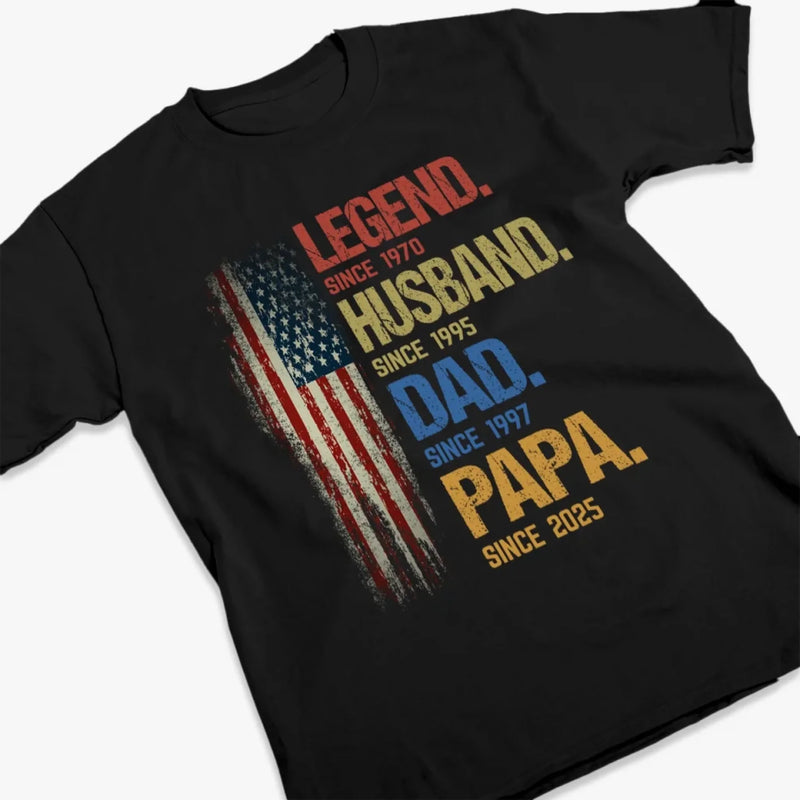 From Legend To Papa - Family Personalized Custom Unisex T-shirt, Premium T-shirt, Hoodie - Father's Day, Gift For Dad, Grandpa