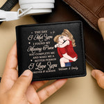 Better With You - Couple Personalized Custom Double-Sided Printed Leather Wallet - Gift For Wife, Couple