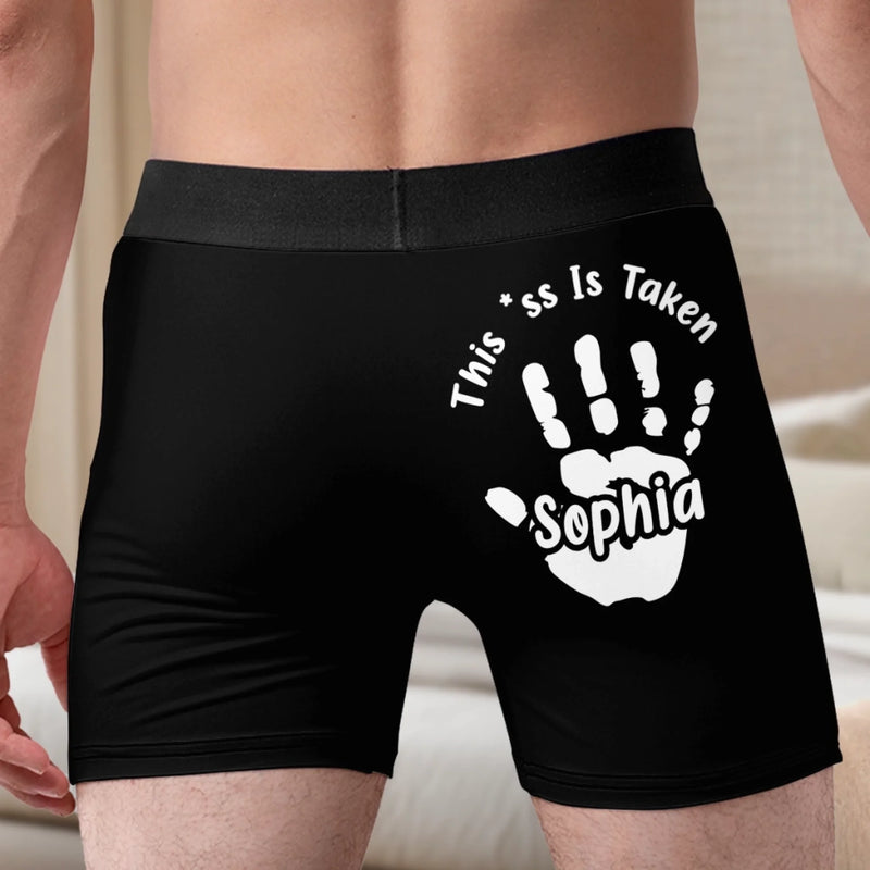 This Butt’s Got An Owner - Couple Personalized Custom Boxer Briefs, Men's Boxers - Gift For Husband Wife, Anniversary