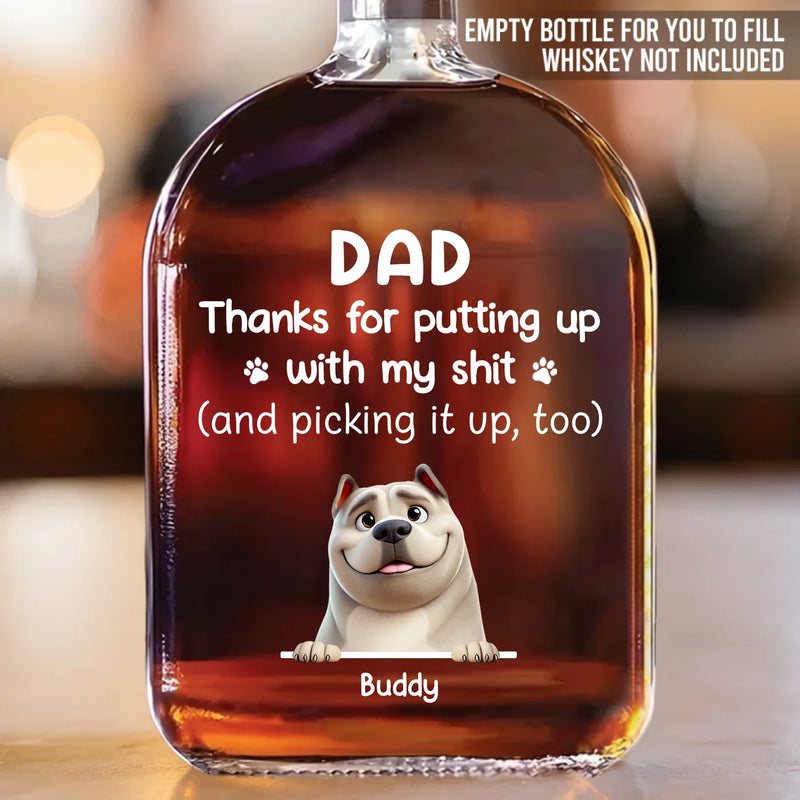 Only The Best Dads Handle The Worst Jobs - Dog Personalized Custom Whiskey Bottle - Gift For Pet Owners, Pet Lovers