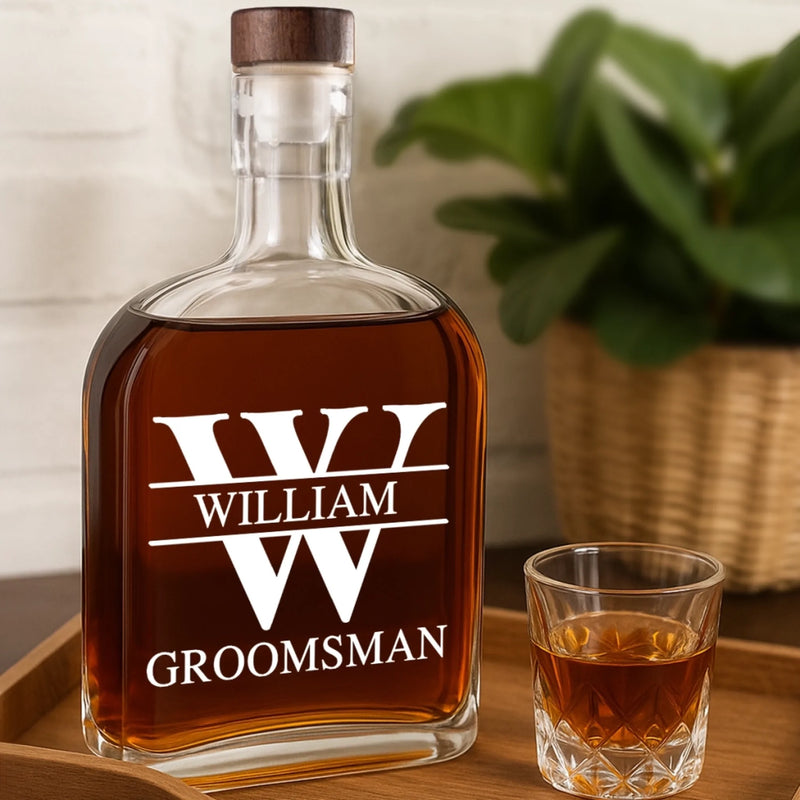 Cheers To The Best Man Crew - Couple Personalized Custom Whiskey Bottle - Gift For Husband Wife, Anniversary