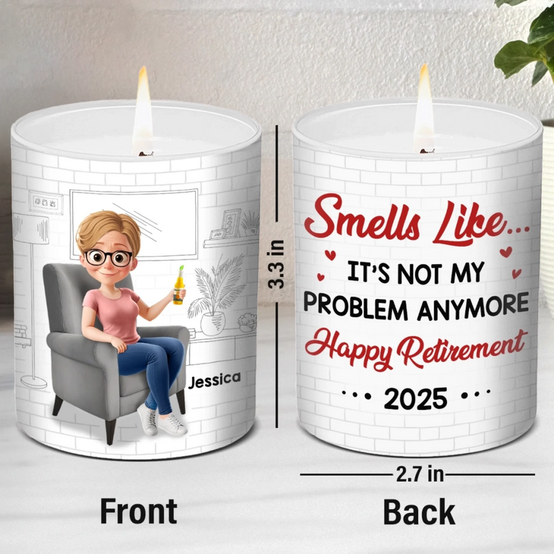 Custom Smokeless Scented Candle - Personalized Retirement Gifts For Women, Men - Off The Clock Life