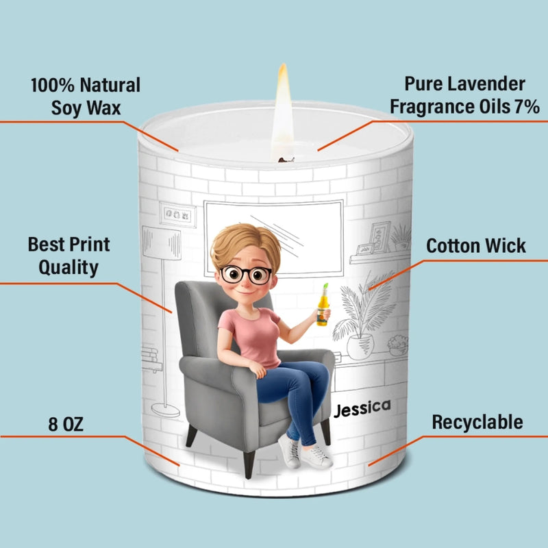 Custom Smokeless Scented Candle - Personalized Retirement Gifts For Women, Men - Off The Clock Life