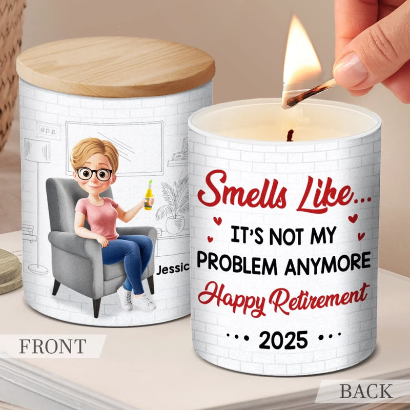 Custom Smokeless Scented Candle - Personalized Retirement Gifts For Women, Men - Off The Clock Life
