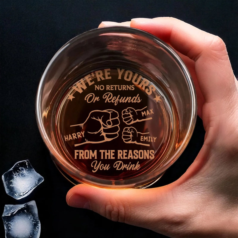 Custom Whiskey Glass - Personalized Father's Day Birthday Gifts For Dad, Grandpa - From The Reasons You Drink