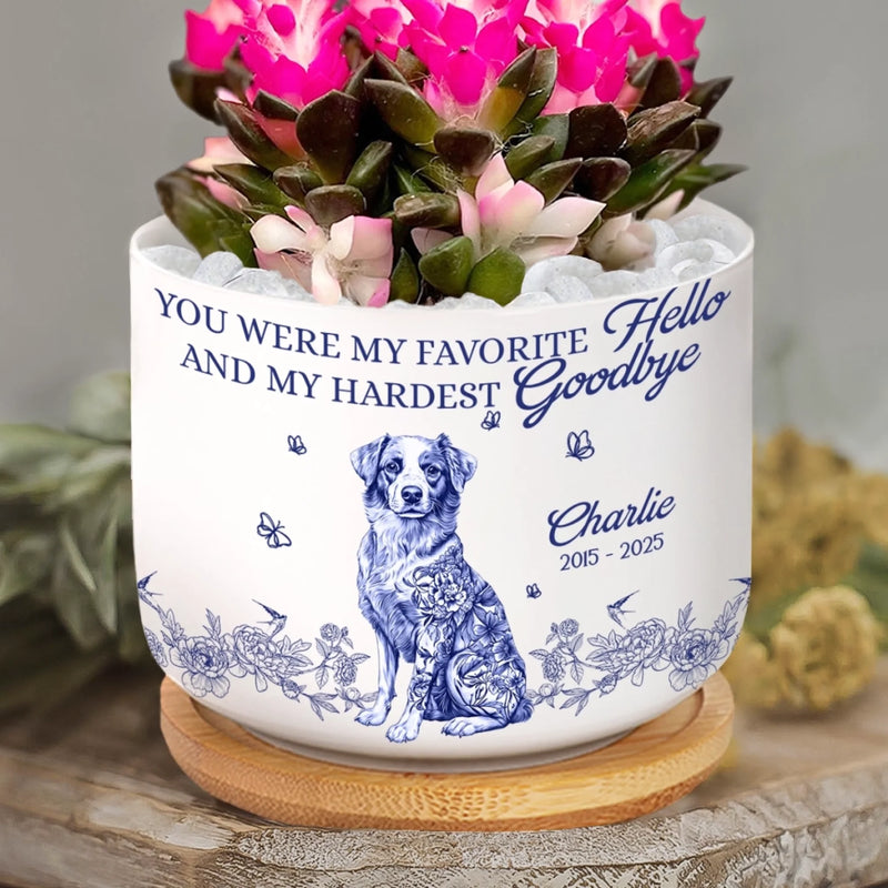 Home Decor Ceramic Plant Pot - Personalized Pet Memorial Gifts For Dogs - You Left Paw Prints On Our Hearts, Dog Memorial Gifts For Loss Of Dog, Pet Sympathy Gifts For Dogs
