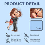 Custom Acrylic Car Ornament - Personalized Anniversary Wedding Gifts For Couple - Sealed With A Kiss