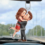 Custom Acrylic Car Ornament - Personalized Anniversary Wedding Gifts For Couple - Sealed With A Kiss