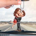 Custom Acrylic Car Ornament - Personalized Anniversary Wedding Gifts For Couple - Sealed With A Kiss