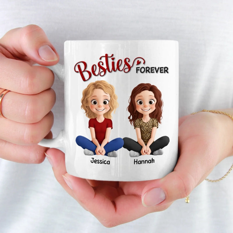 Custom Mug - Personalized Best Friend Birthday Gifts For Women - Sisters Forever