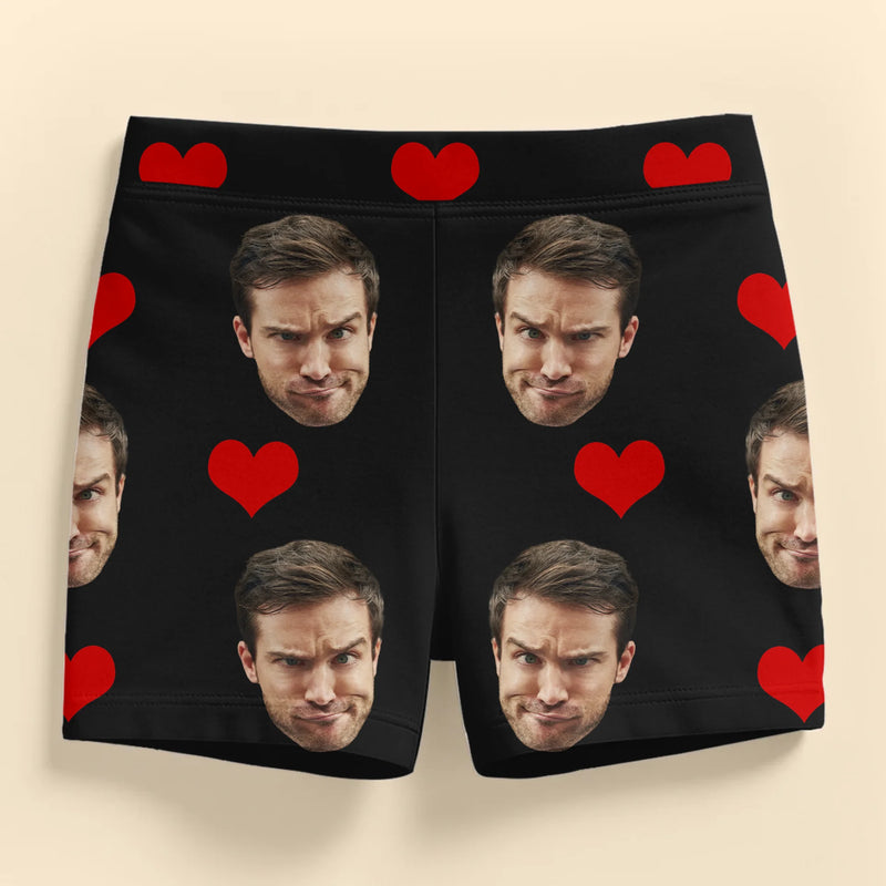 Custom Photo Short Leggings - Personalized Personalized Gifts For Husband And Wife, Him And Her - Wrapped In Your Love
