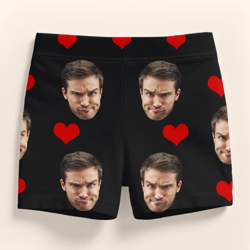 Custom Photo Short Leggings - Personalized Personalized Gifts For Husband And Wife, Him And Her - Wrapped In Your Love