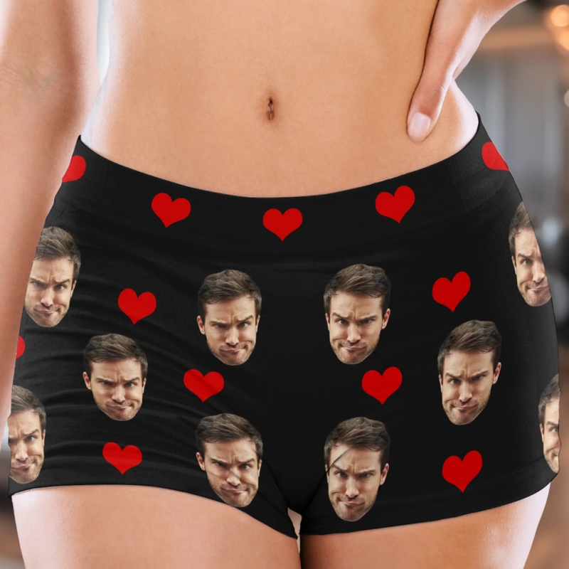 Custom Photo Short Leggings - Personalized Personalized Gifts For Husband And Wife, Him And Her - Wrapped In Your Love