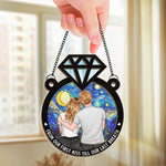 Custom Window Hanging Suncatcher Ornament - Personalized Anniversary Wedding Gifts For Husband, Wife, Couple - Forever Starts With You