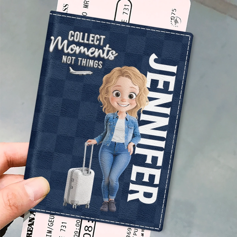 Custom Passport Cover, Passport Holder - Personalized Summer Vacation And Travel Gifts For Women, Men - Passport Ready, World Steady