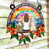 Custom Window Hanging Suncatcher Ornament -  Personalized Pet Memorial Gifts For Dogs, Cats - Until We Meet Again At The Rainbow Bridge