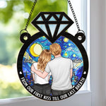 Custom Window Hanging Suncatcher Ornament - Personalized Anniversary Wedding Gifts For Husband, Wife, Couple - Forever Starts With You