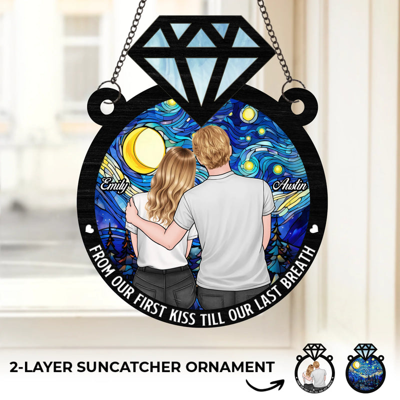 Custom Window Hanging Suncatcher Ornament - Personalized Anniversary Wedding Gifts For Husband And Wife, Him And Her - Forever Starts With You