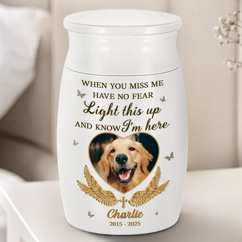 Custom Photo Decorative Urn - Personalized Pet Memorial Gifts For Dogs, Cats - Always On My Mind