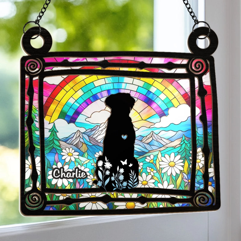 Custom Window Hanging Suncatcher Ornament - Personalized Pet Memorial Gifts For Dogs - Heart Full Of Memories