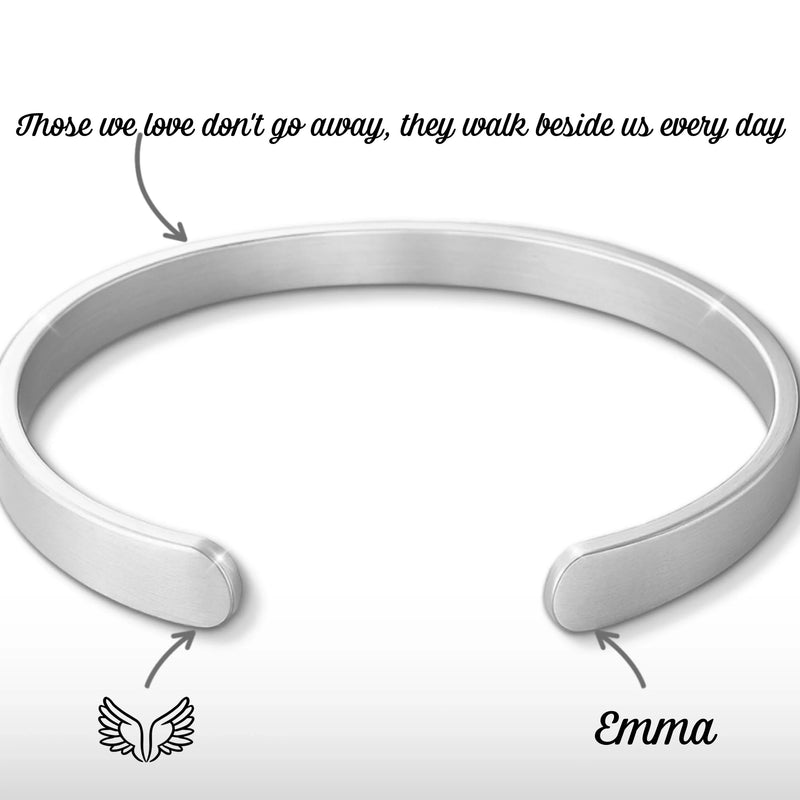 With Me Always - Memorial Personalized Custom Bangle Bracelet Cuffs - Sympathy Gift For Family Members